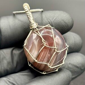Wire Wrapped Agate Pendant